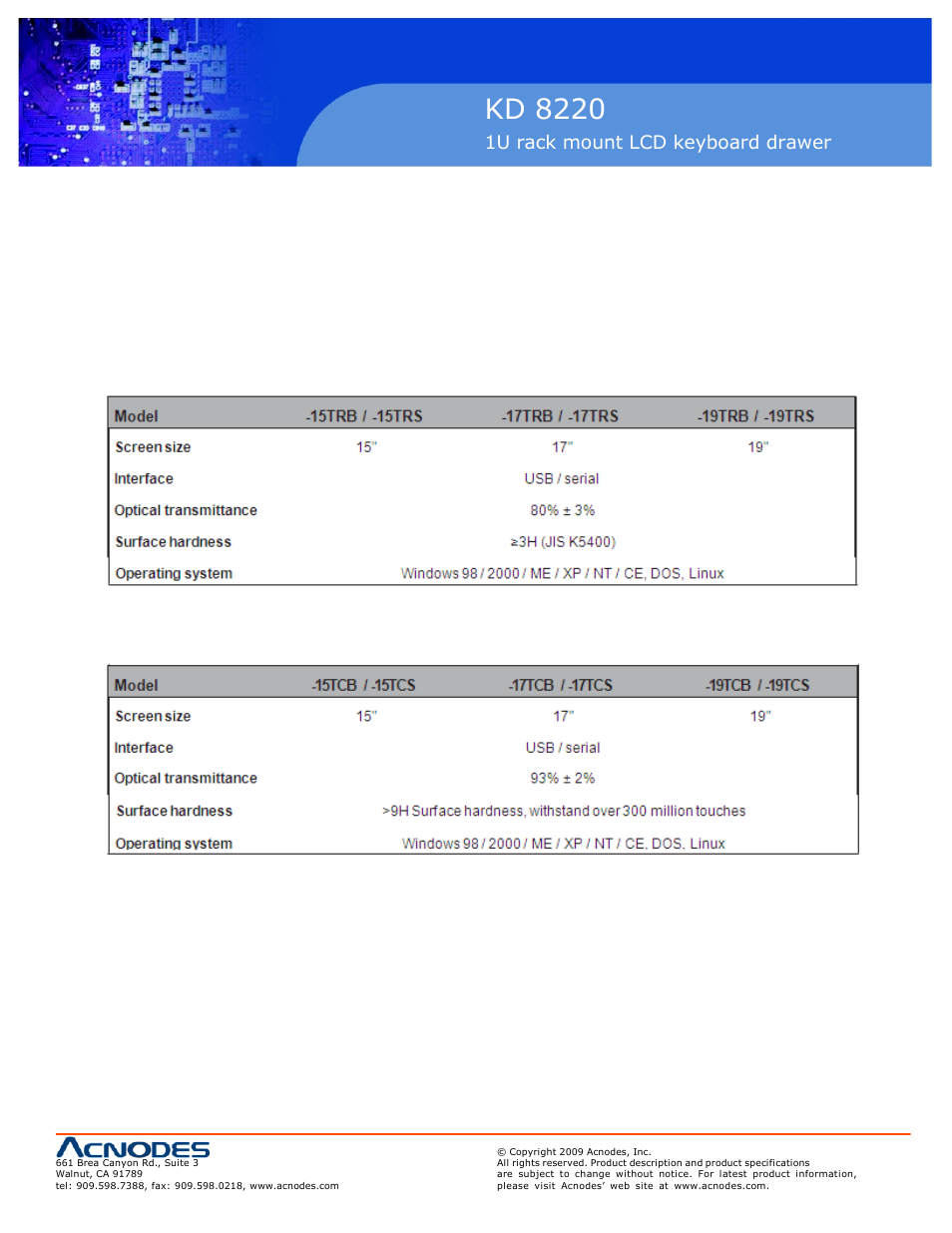 Kd 8220 | Acnodes KD 8220 User Manual | Page 17 / 17