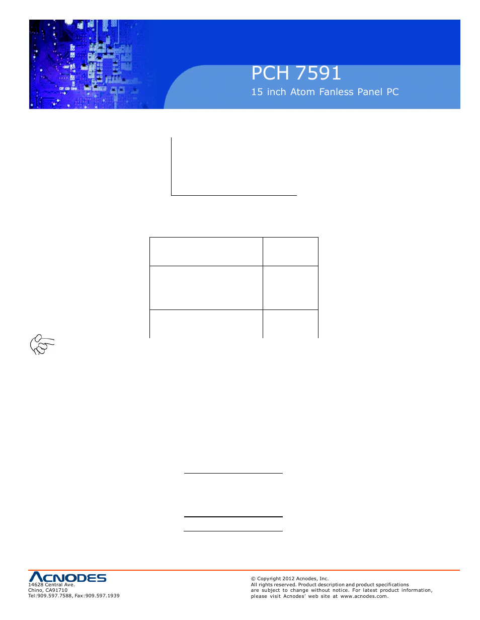 Pch 7591 | Acnodes PCH 7591 User Manual | Page 19 / 99