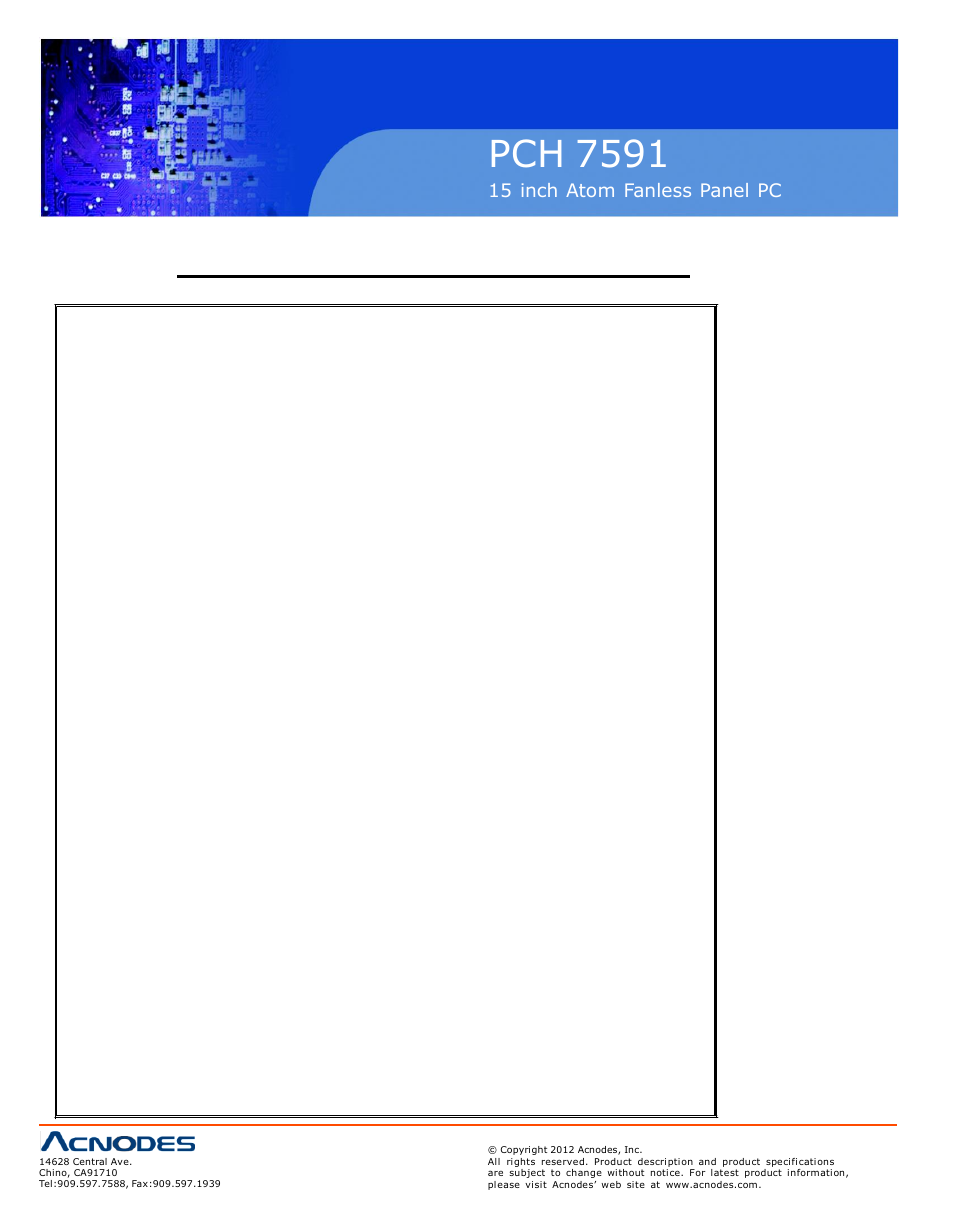 Pch 7591, Warning, Safety & warranty | Acnodes PCH 7591 User Manual | Page 2 / 99