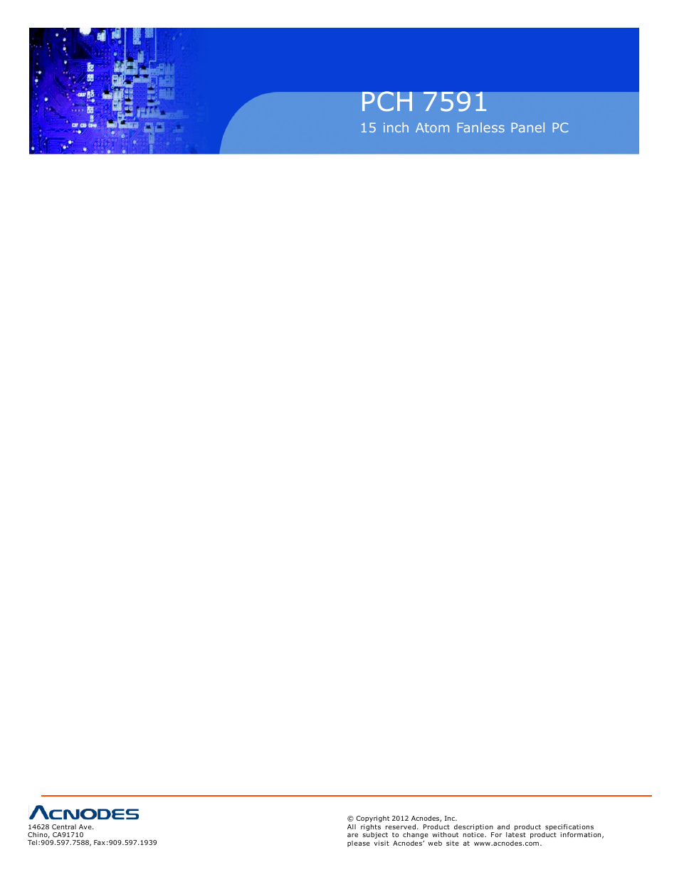 Pch 7591 | Acnodes PCH 7591 User Manual | Page 70 / 99