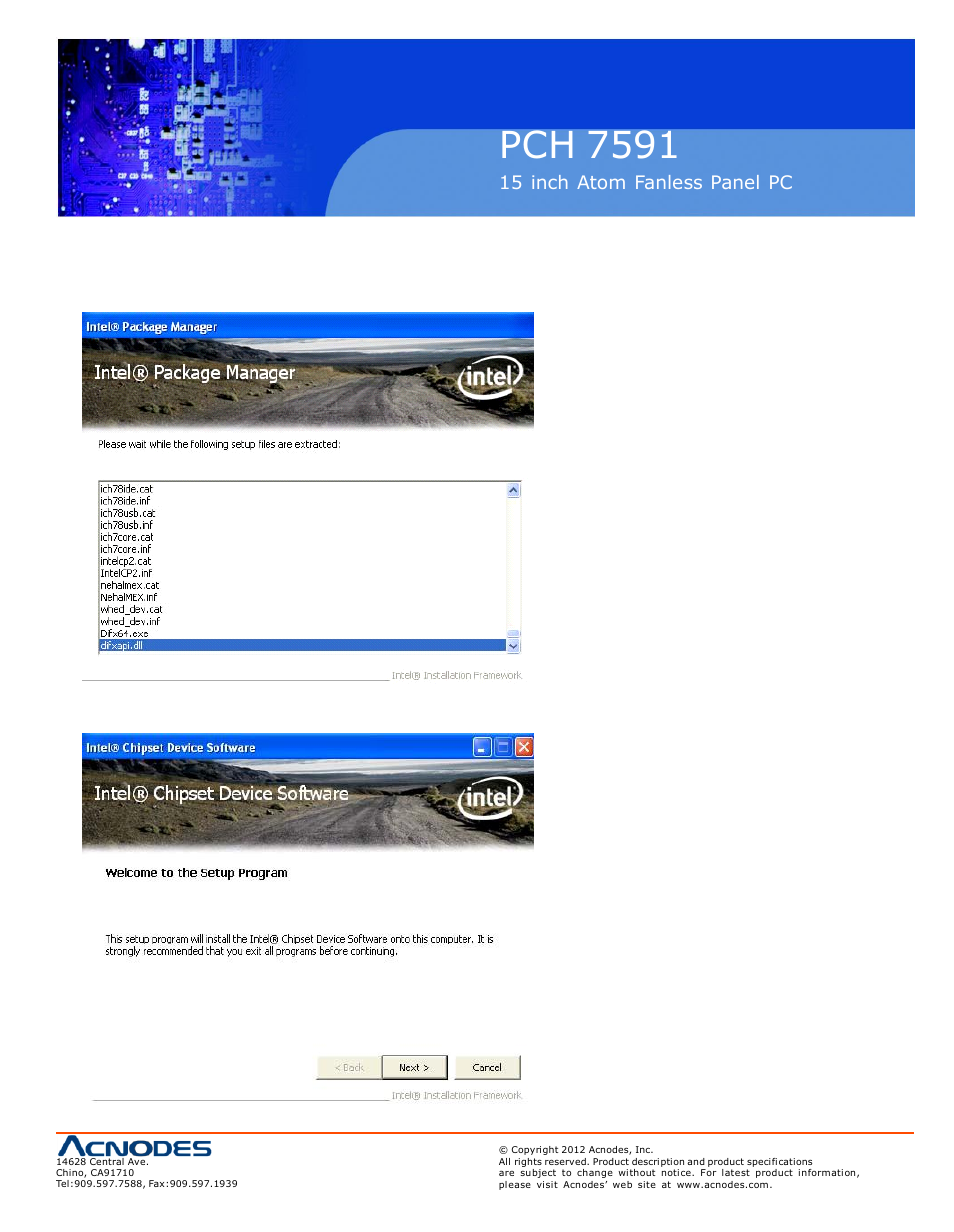 Pch 7591, 1 intel chipset driver | Acnodes PCH 7591 User Manual | Page 73 / 99