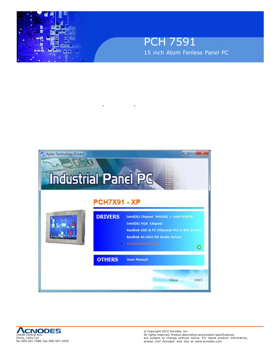 Pch 7591, 1 installing software | Acnodes PCH 7591 User Manual | Page 85 / 99