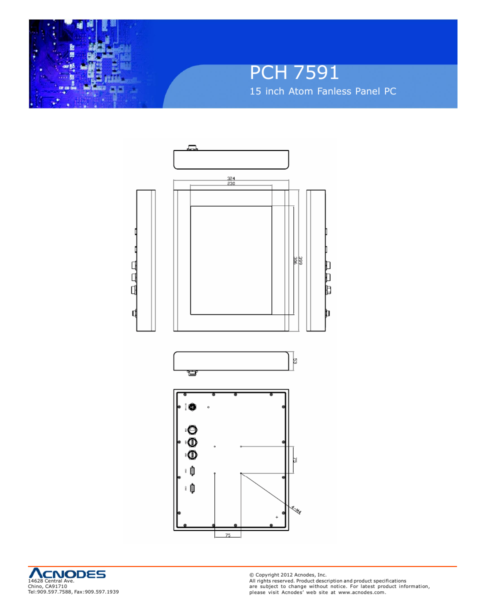 Pch 7591, 4 chassis dimensions | Acnodes PCH 7591 User Manual | Page 9 / 99