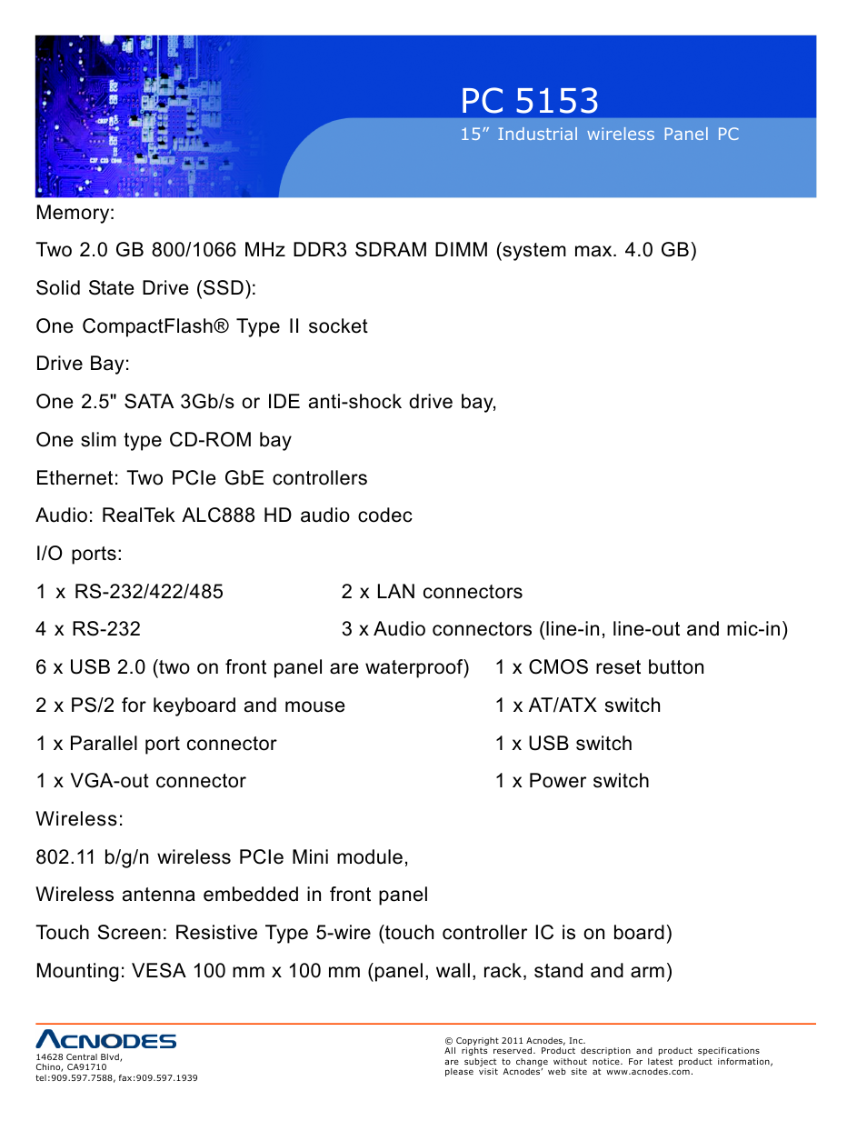 Pc 5153 | Acnodes PC 5153 User Manual | Page 16 / 97