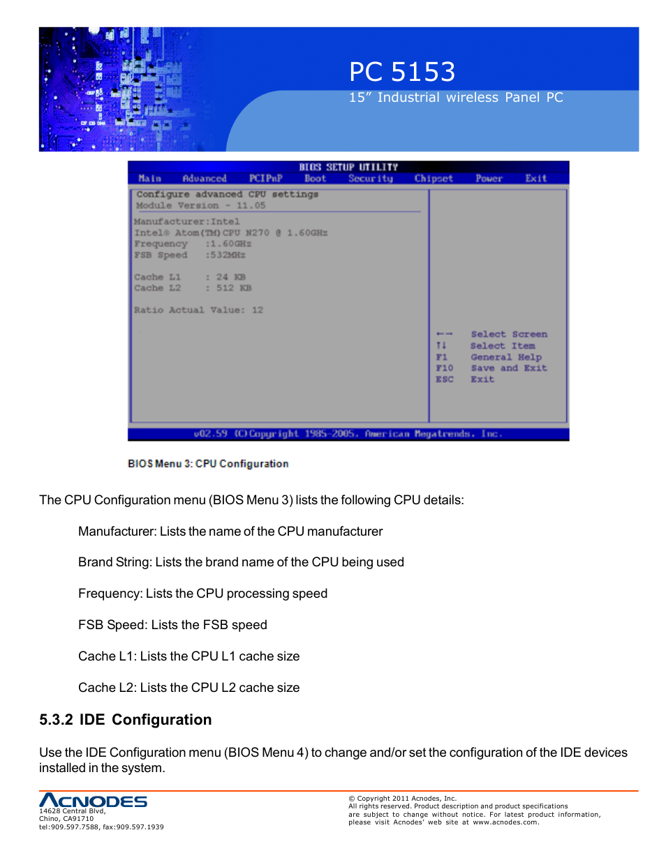 Pc 5153, 2 ide configuration | Acnodes PC 5153 User Manual | Page 55 / 97