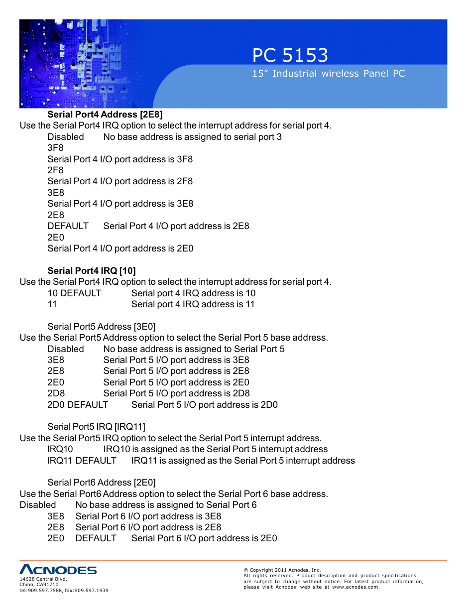 Pc 5153 | Acnodes PC 5153 User Manual | Page 64 / 97