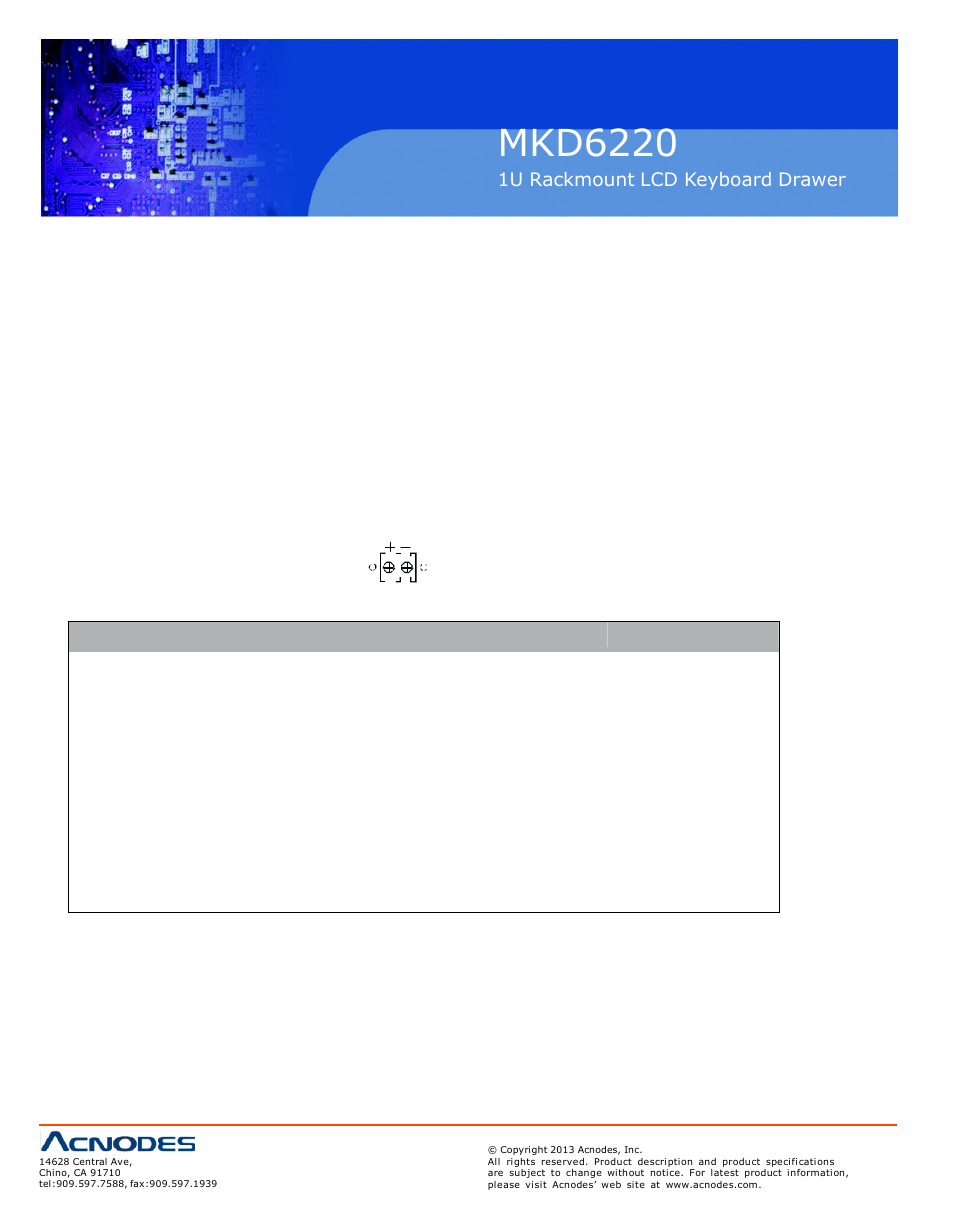 Mkd6220, Part 3> <3.1 > options, Audio | 2 > options : dc power | Acnodes MKD 6220 User Manual | Page 15 / 15