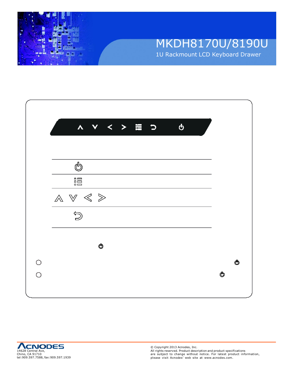 3 > on-screen display operation ( osd ) | Acnodes MKDH 8170U User Manual | Page 13 / 16