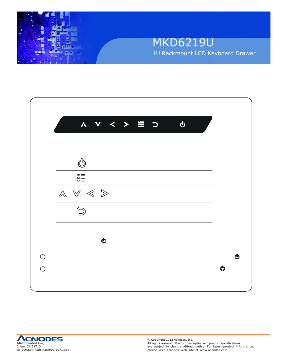 Mkd6219u, 3 > on-screen display operation ( osd ) | Acnodes MKD 6219U User Manual | Page 13 / 16