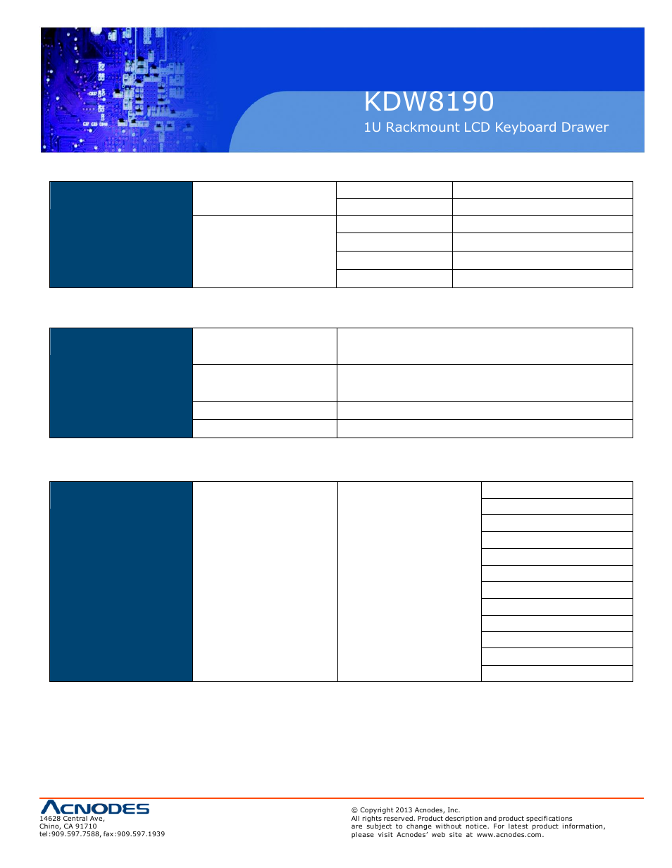 Kdw8190 | Acnodes KDW 8190 User Manual | Page 13 / 18