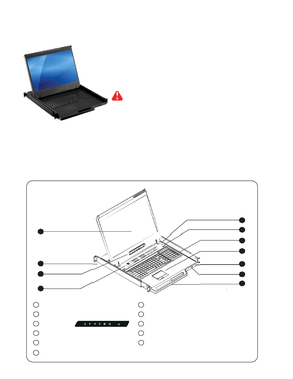 Part 1 > < 1.1 > package content, 2 > structure diagram | Acnodes KDW 8190 User Manual | Page 5 / 18