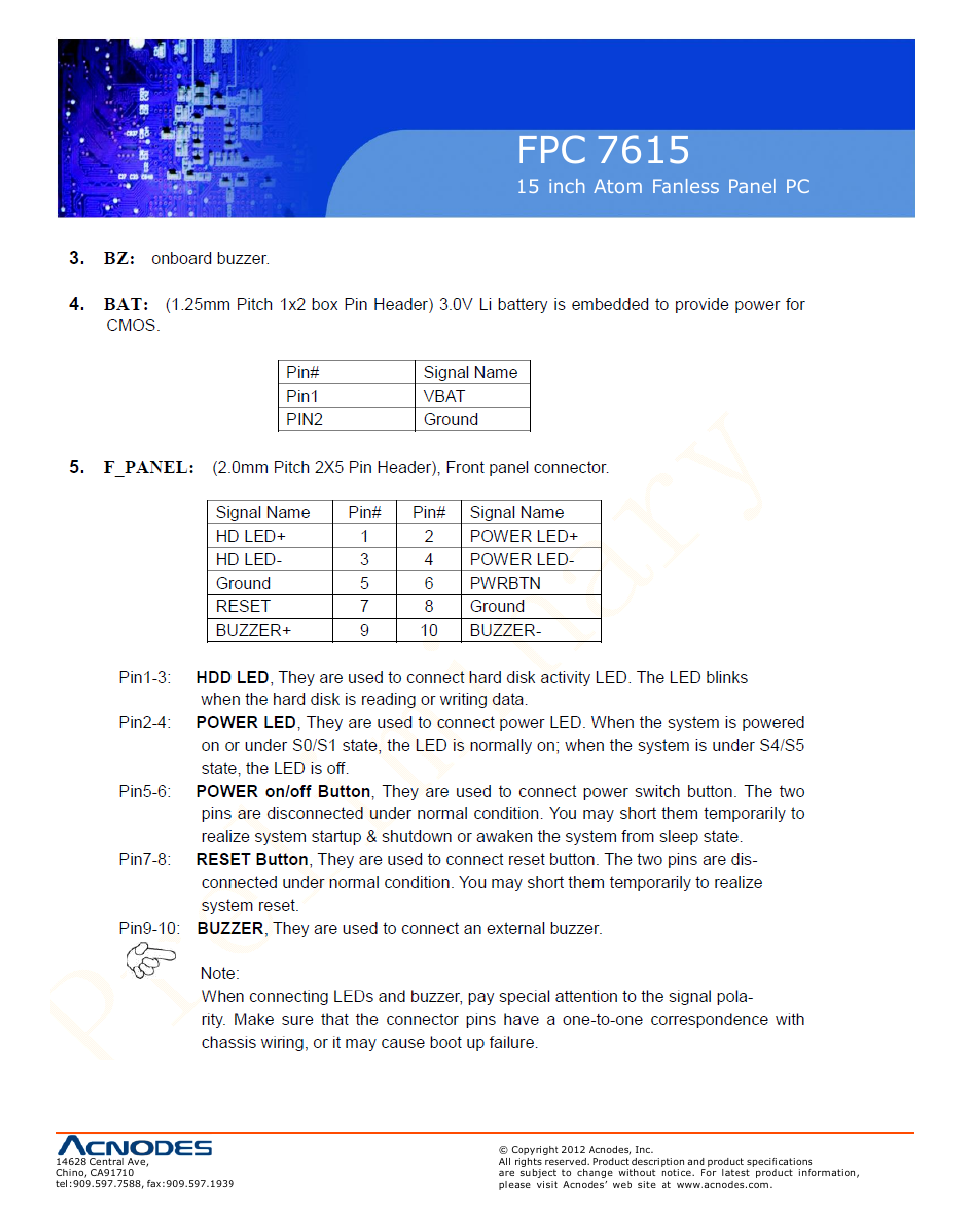 Fpc 7615 | Acnodes FPC 7615 User Manual | Page 19 / 88
