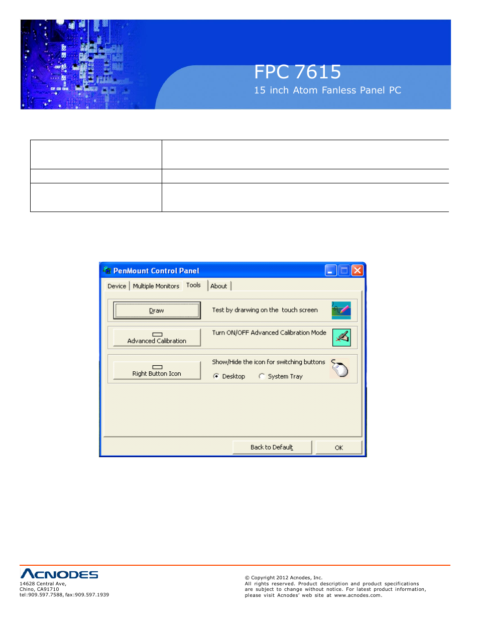 Fpc 7615, Too ls, About | Acnodes FPC 7615 User Manual | Page 86 / 88