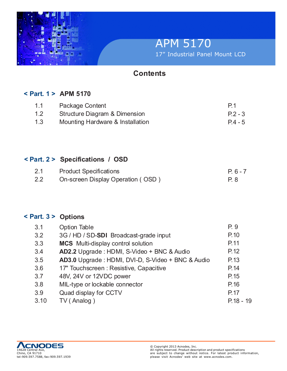 Acnodes APM 5170 User Manual | Page 3 / 24