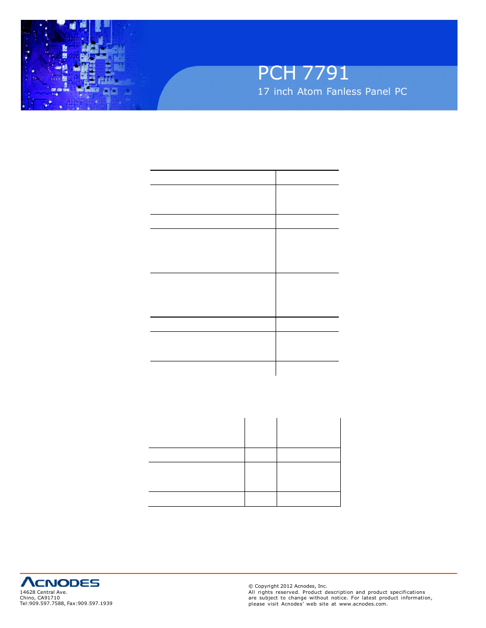 Pch 7791 | Acnodes PCH 7791 User Manual | Page 20 / 99