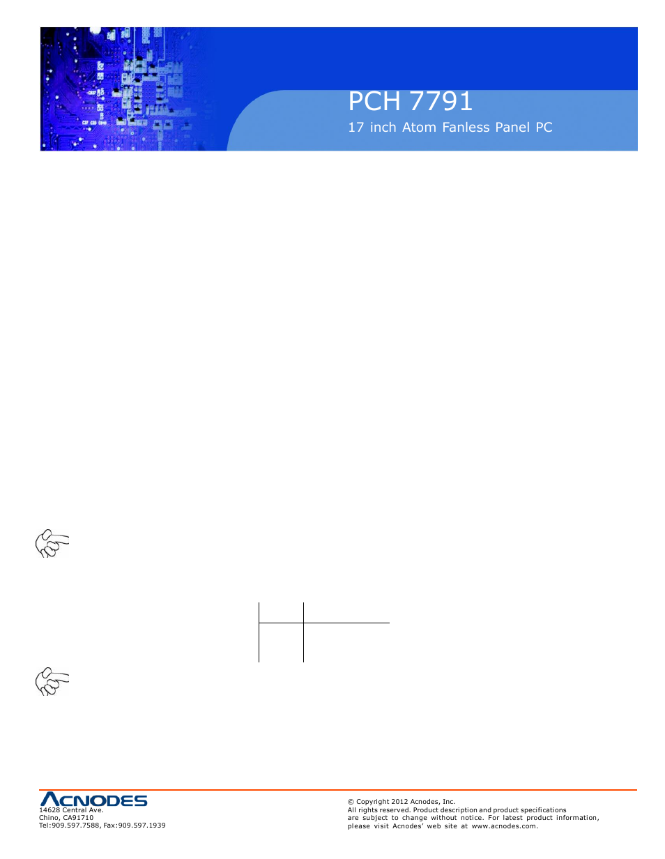 Pch 7791 | Acnodes PCH 7791 User Manual | Page 25 / 99