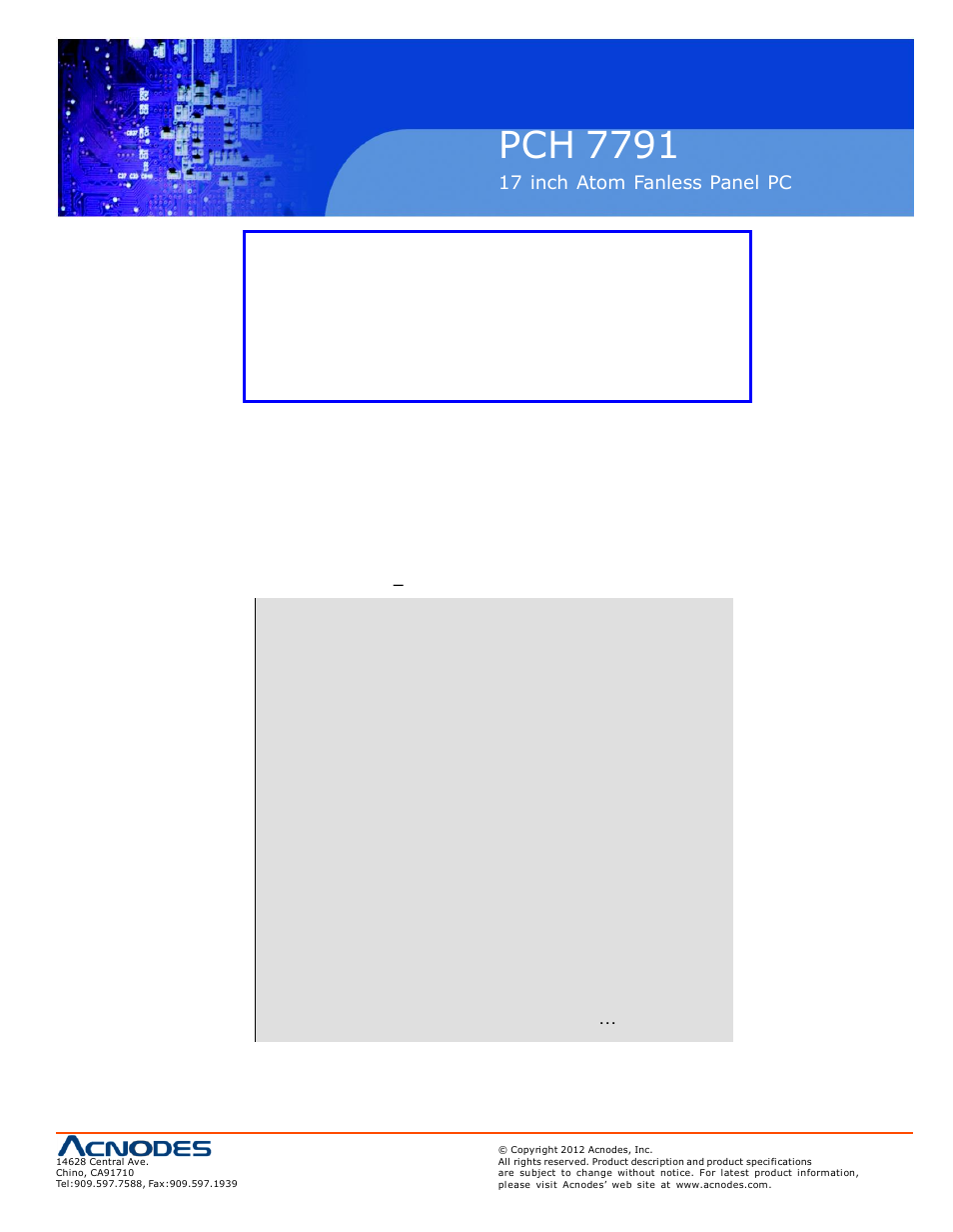 Pch 7791, 2 standard cmos features | Acnodes PCH 7791 User Manual | Page 31 / 99