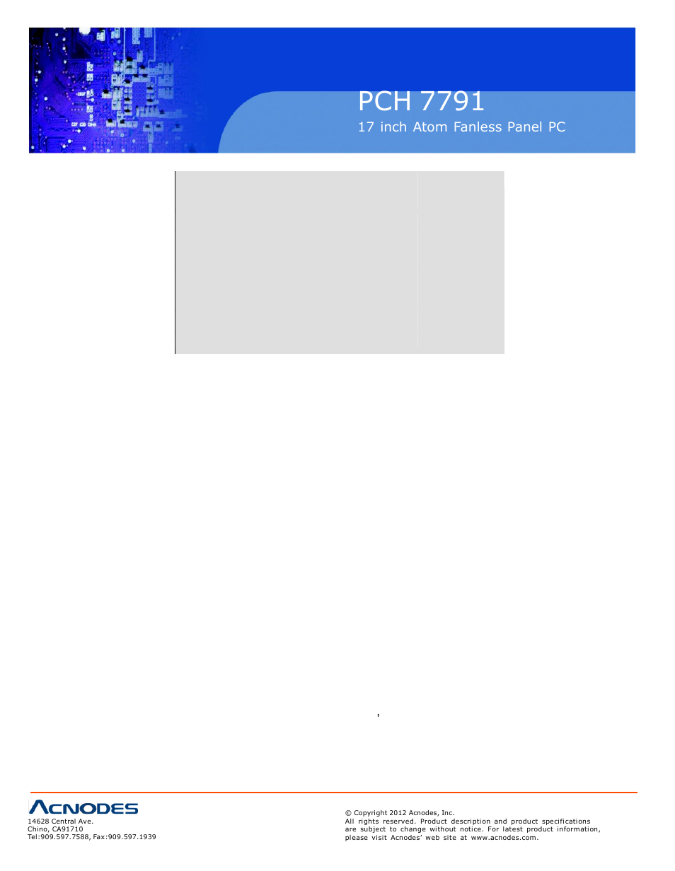 Pch 7791 | Acnodes PCH 7791 User Manual | Page 36 / 99