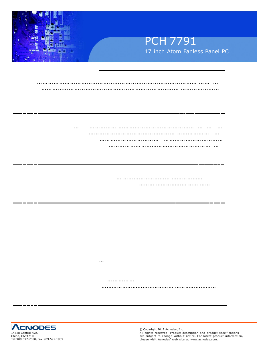 Pch 7791 | Acnodes PCH 7791 User Manual | Page 4 / 99