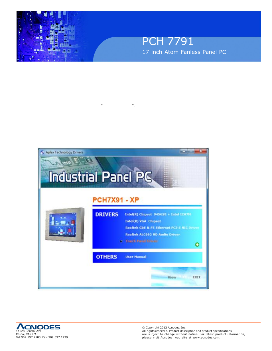 Pch 7791, 1 installing software | Acnodes PCH 7791 User Manual | Page 85 / 99