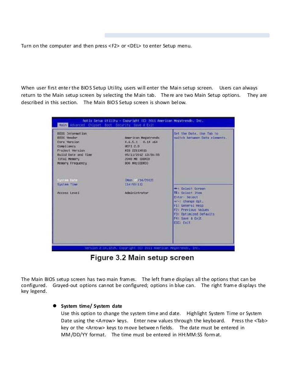 2 entering bios | Acnodes FES 2213 User Manual | Page 27 / 57