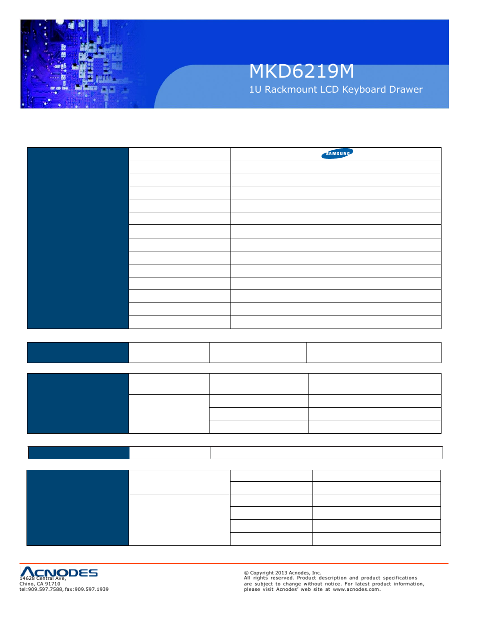 Mkd6 219m, Part 2 > < 2.1 > product specifications | Acnodes MKD 6219M User Manual | Page 10 / 16