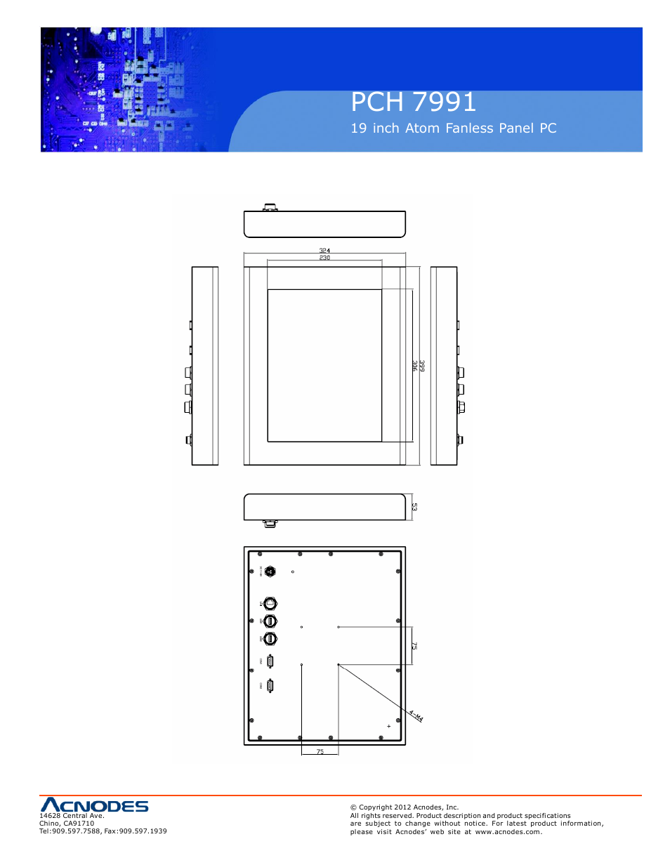 Pch 7991, 4 chassis dimensions | Acnodes PCH 7991 User Manual | Page 9 / 99