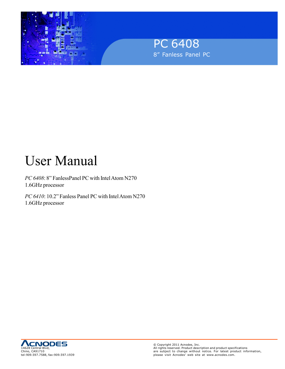 Acnodes PC 6408 User Manual | 98 pages