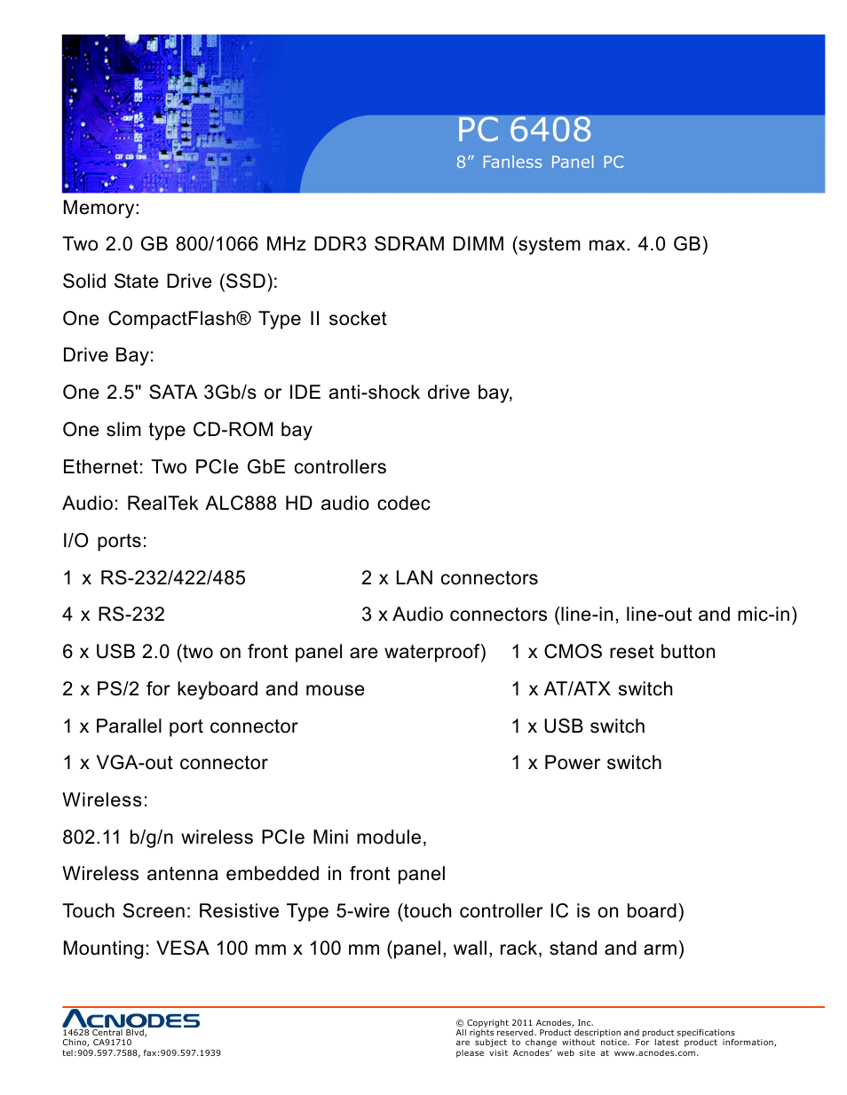 Pc 6408 | Acnodes PC 6408 User Manual | Page 17 / 98