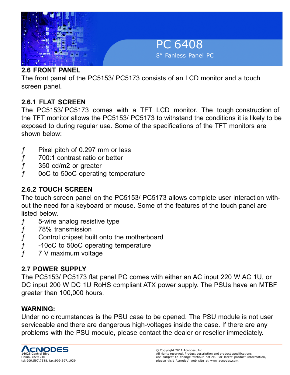 Pc 6408 | Acnodes PC 6408 User Manual | Page 23 / 98