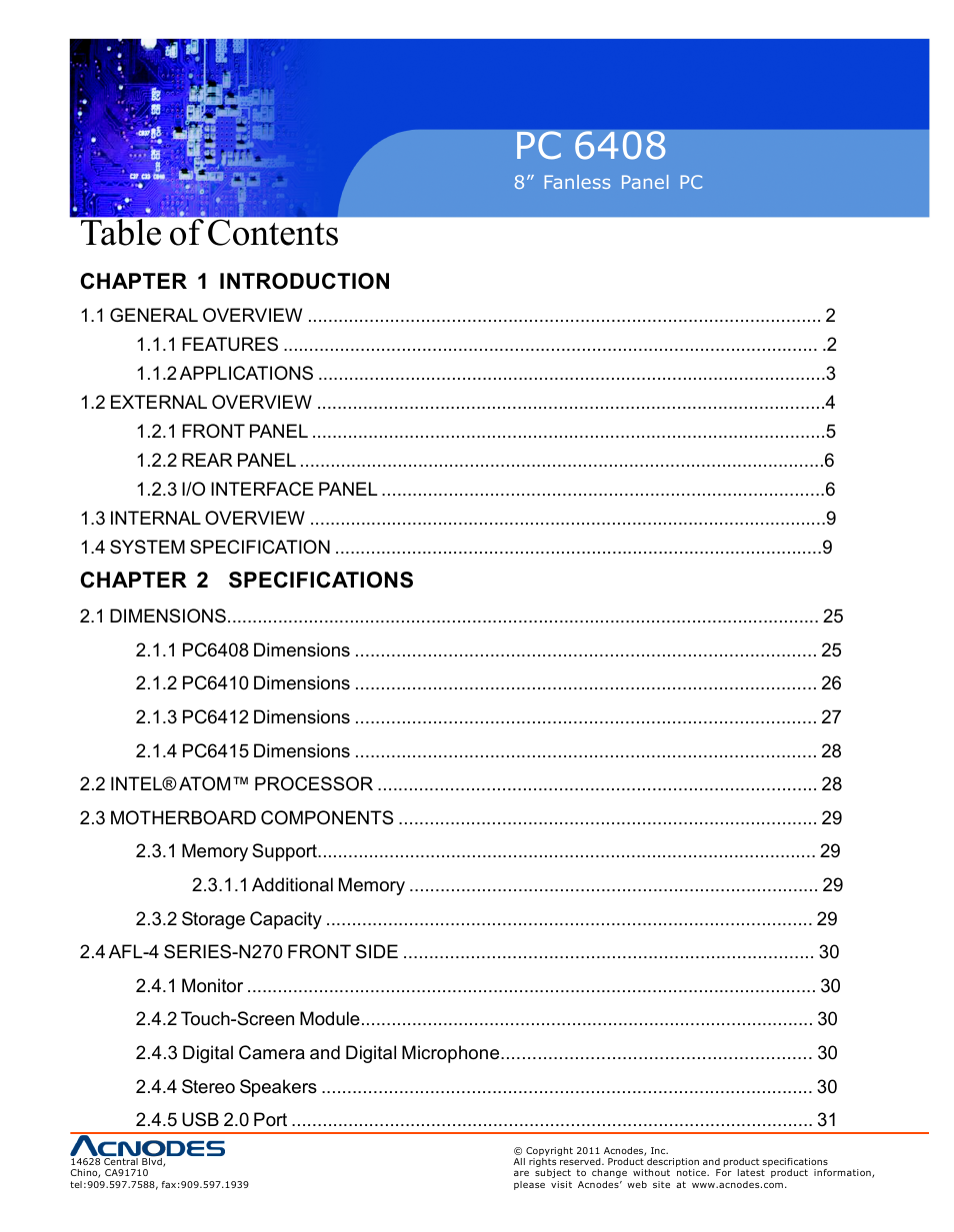 Acnodes PC 6408 User Manual | Page 3 / 98