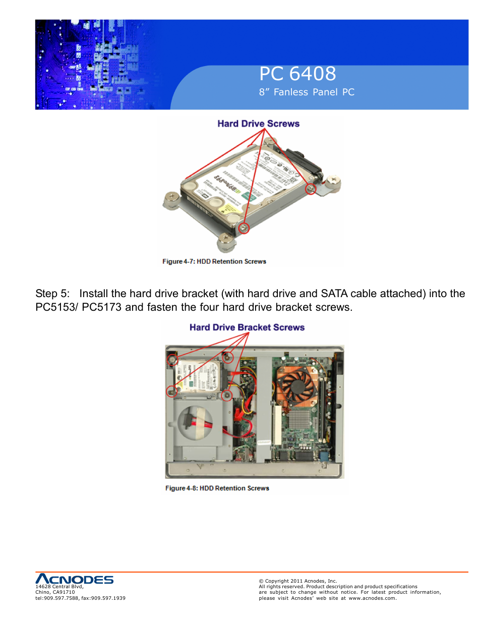 Pc 6408, 8” fanless panel pc | Acnodes PC 6408 User Manual | Page 35 / 98