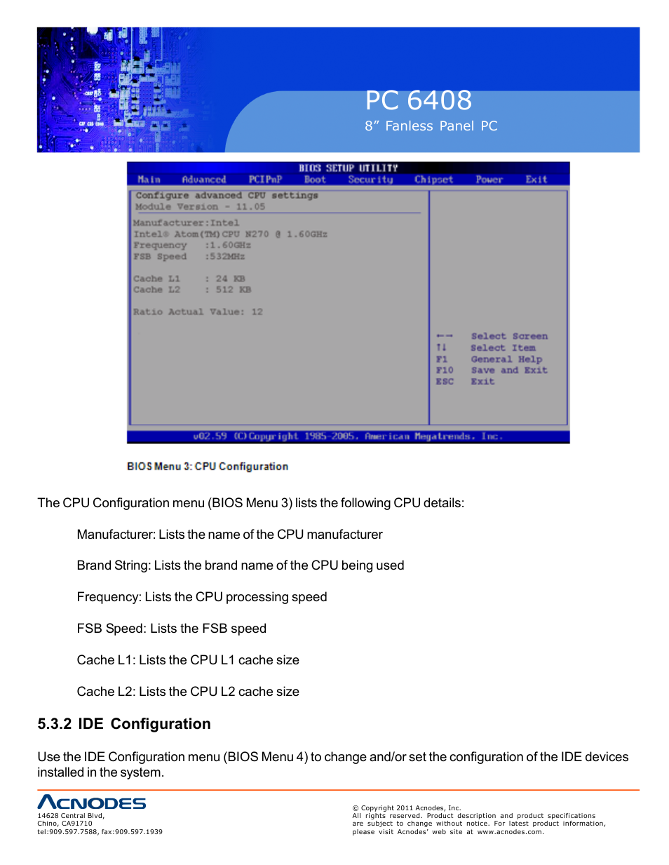 Pc 6408, 2 ide configuration | Acnodes PC 6408 User Manual | Page 56 / 98