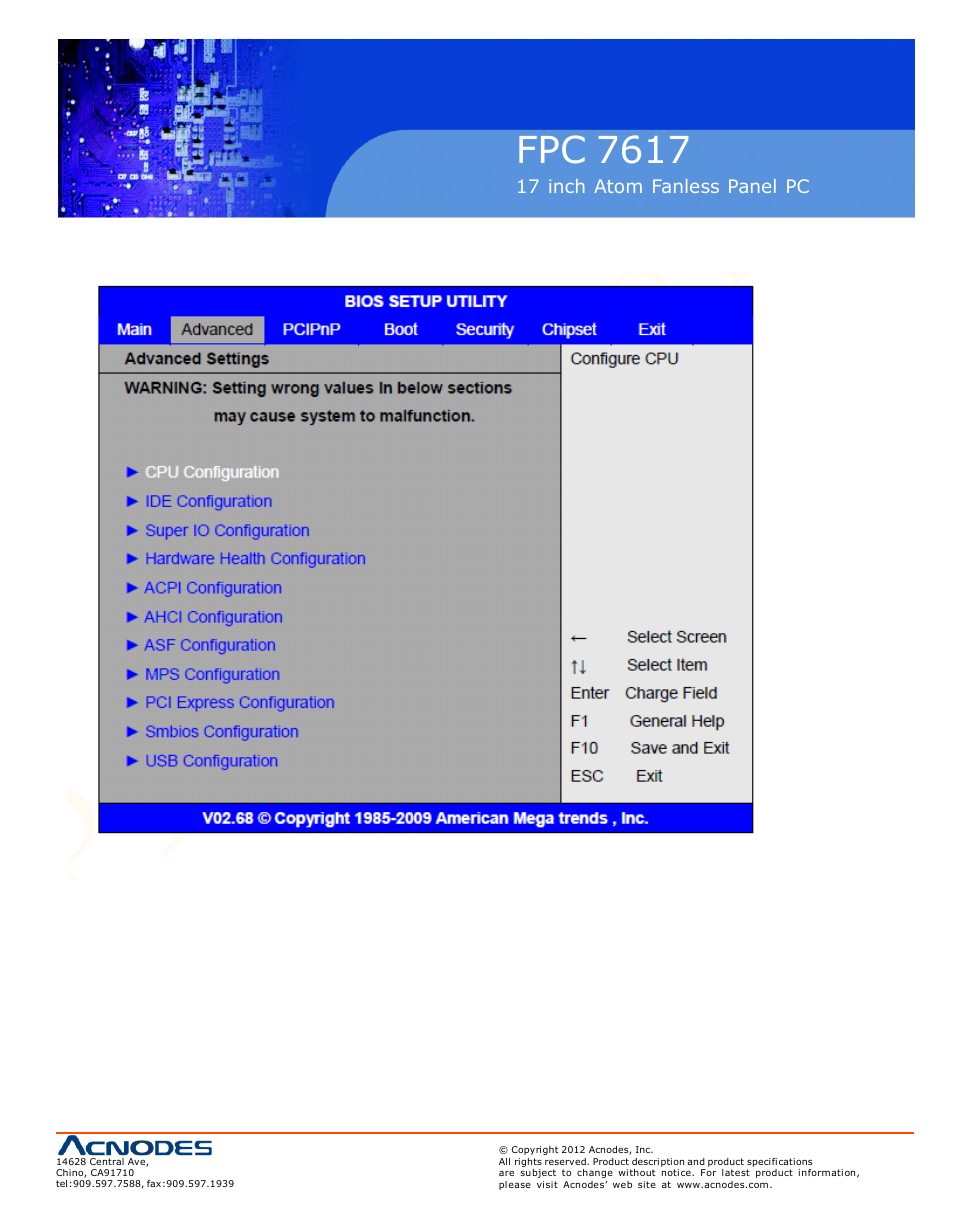 Fpc 7617, 4 advanced settings | Acnodes FPC 7617 User Manual | Page 33 / 88