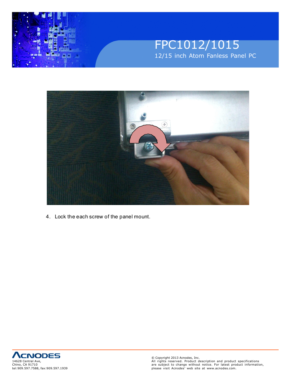 12/15 inch atom fanless panel pc | Acnodes FPC 1012 User Manual | Page 8 / 13