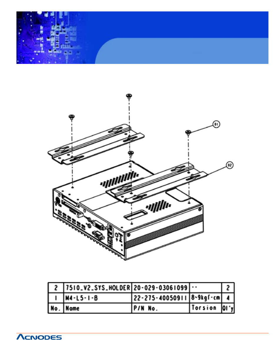 Fes7510, System holder | Acnodes FES 7510 User Manual | Page 89 / 107