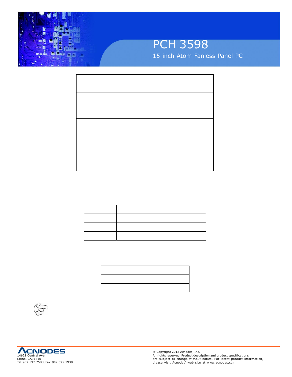 Pch 3598 | Acnodes PCH 3598 User Manual | Page 17 / 82