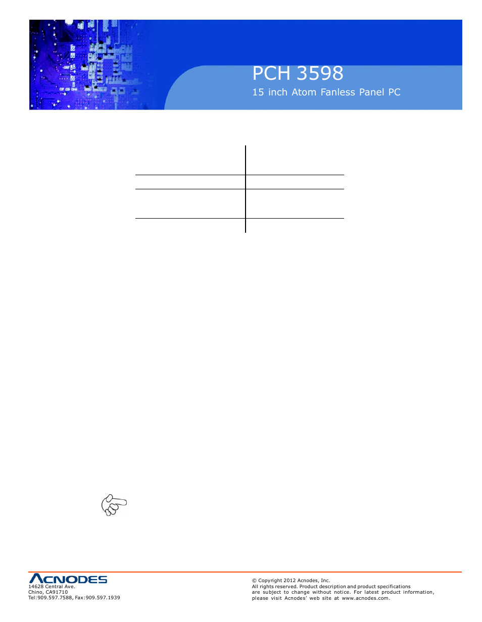 Pch 3598 | Acnodes PCH 3598 User Manual | Page 21 / 82