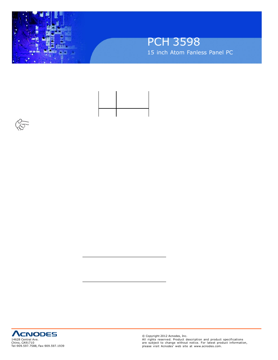Pch 3598, Sata 7p),sata1,sata2 | Acnodes PCH 3598 User Manual | Page 22 / 82