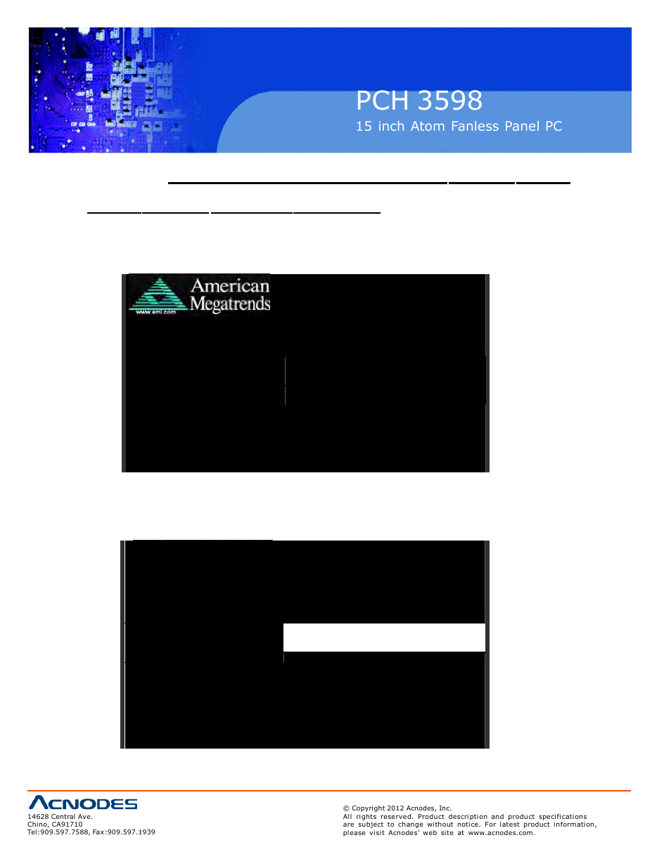 Pch 3598, 1 o peration s after po st screen | Acnodes PCH 3598 User Manual | Page 26 / 82