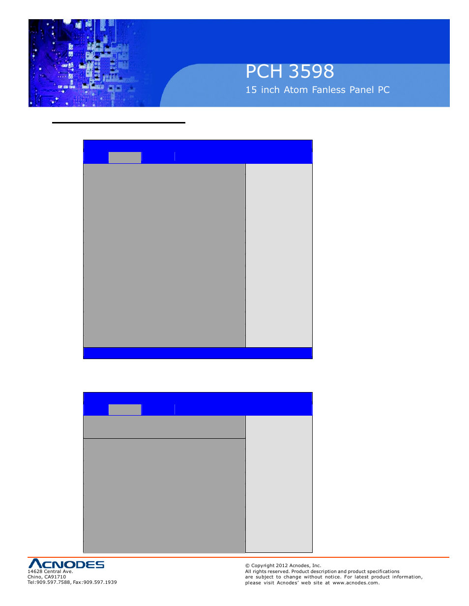 Pch 3598, 4 advanced settings | Acnodes PCH 3598 User Manual | Page 29 / 82