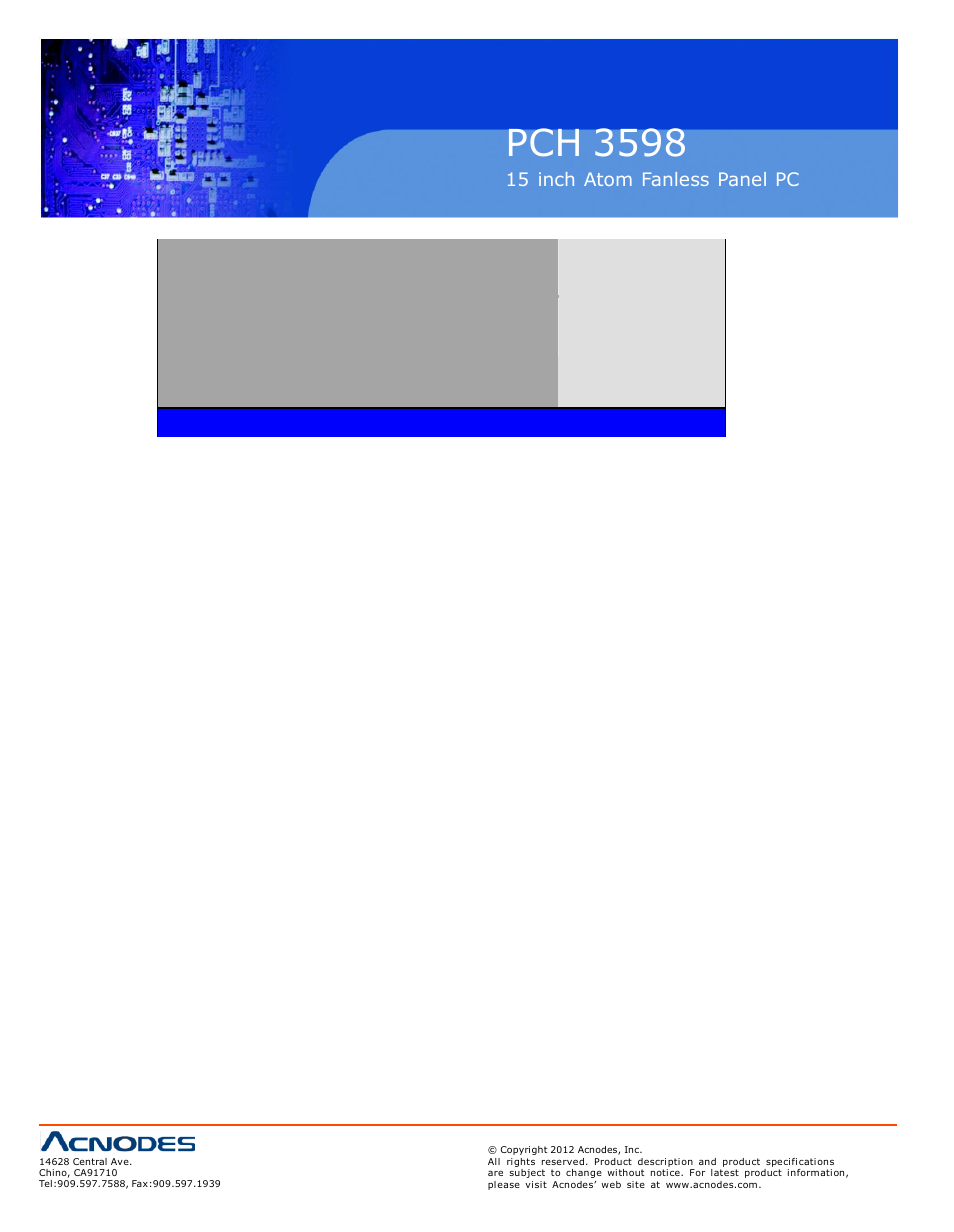 Pch 3598 | Acnodes PCH 3598 User Manual | Page 30 / 82