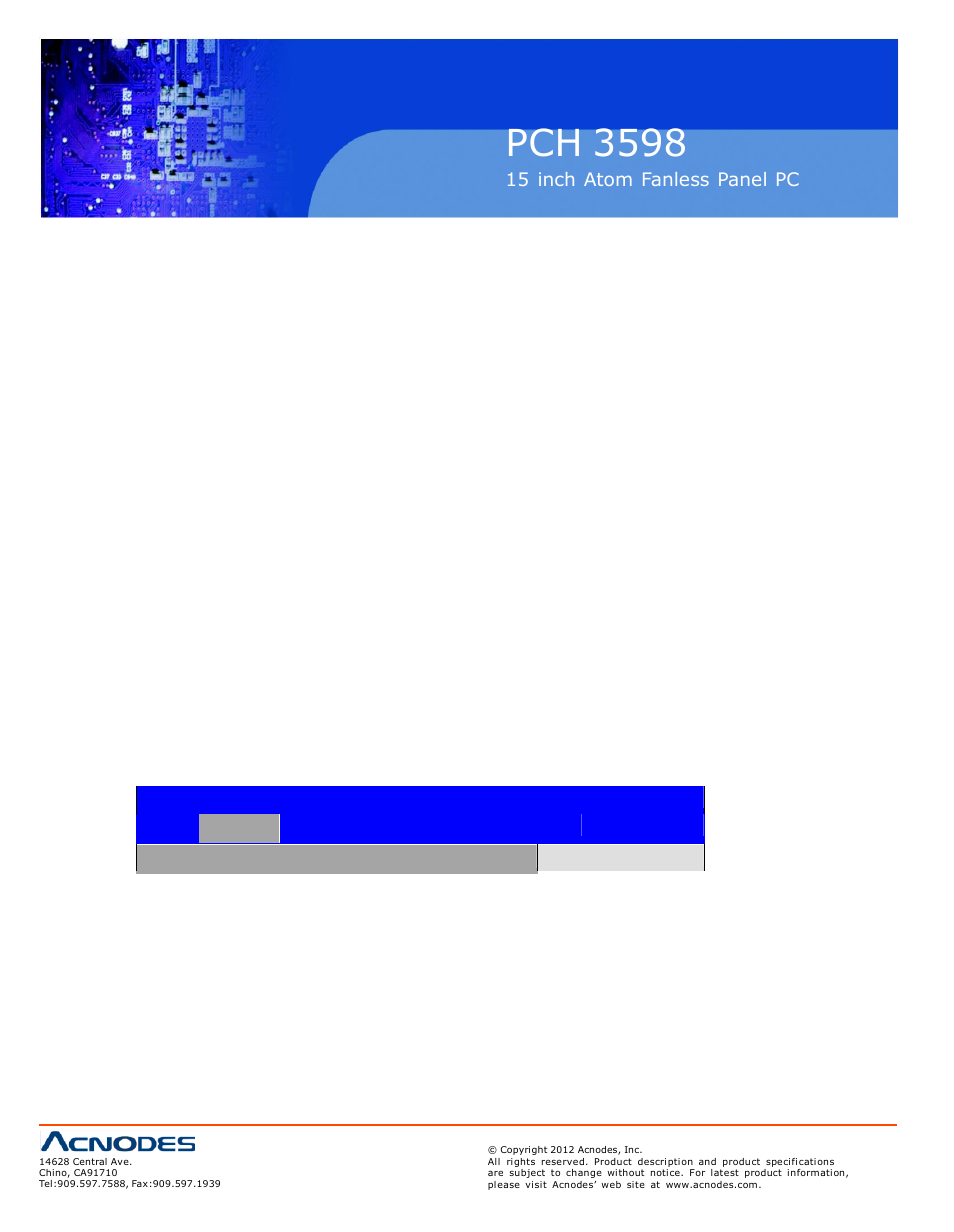 Pch 3598 | Acnodes PCH 3598 User Manual | Page 32 / 82