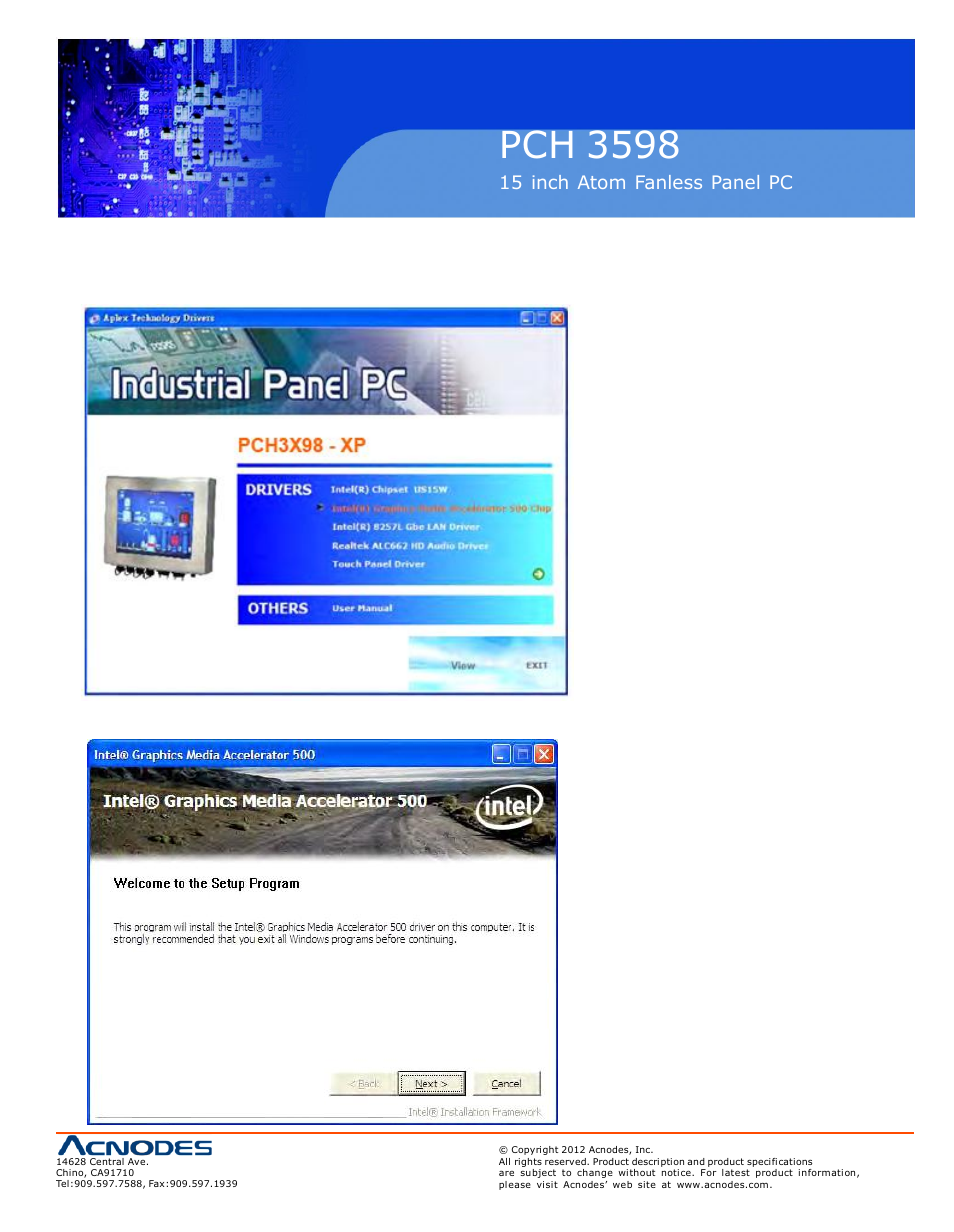 Pch 3598, 2 intel graphics media accelerator driver | Acnodes PCH 3598 User Manual | Page 57 / 82