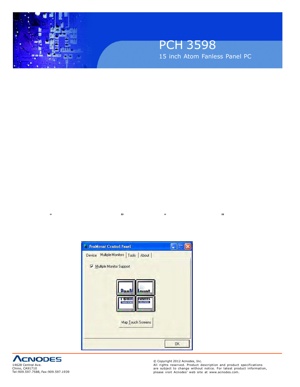 Pch 3598, Multiple monitors | Acnodes PCH 3598 User Manual | Page 78 / 82