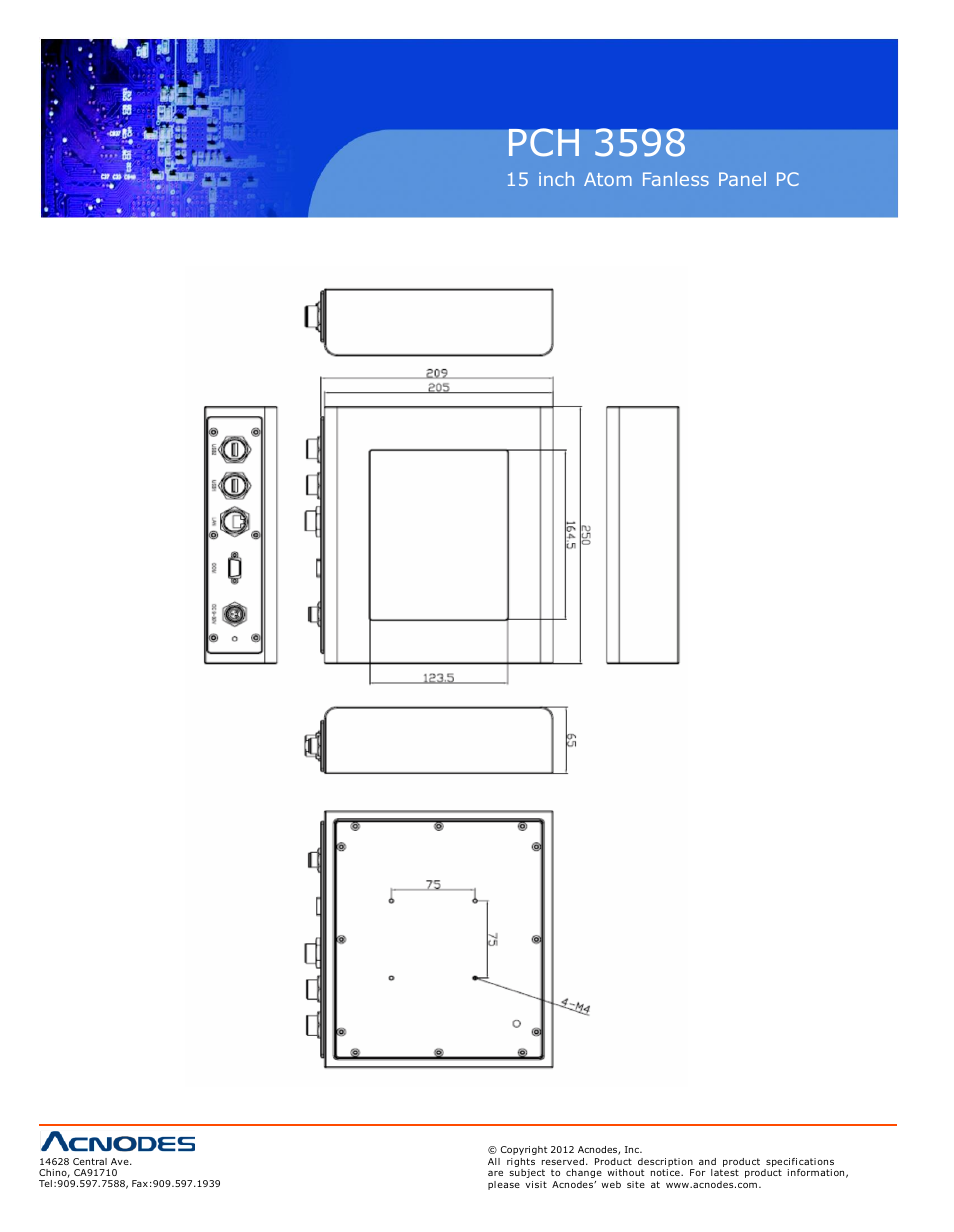 Pch 3598 | Acnodes PCH 3598 User Manual | Page 8 / 82