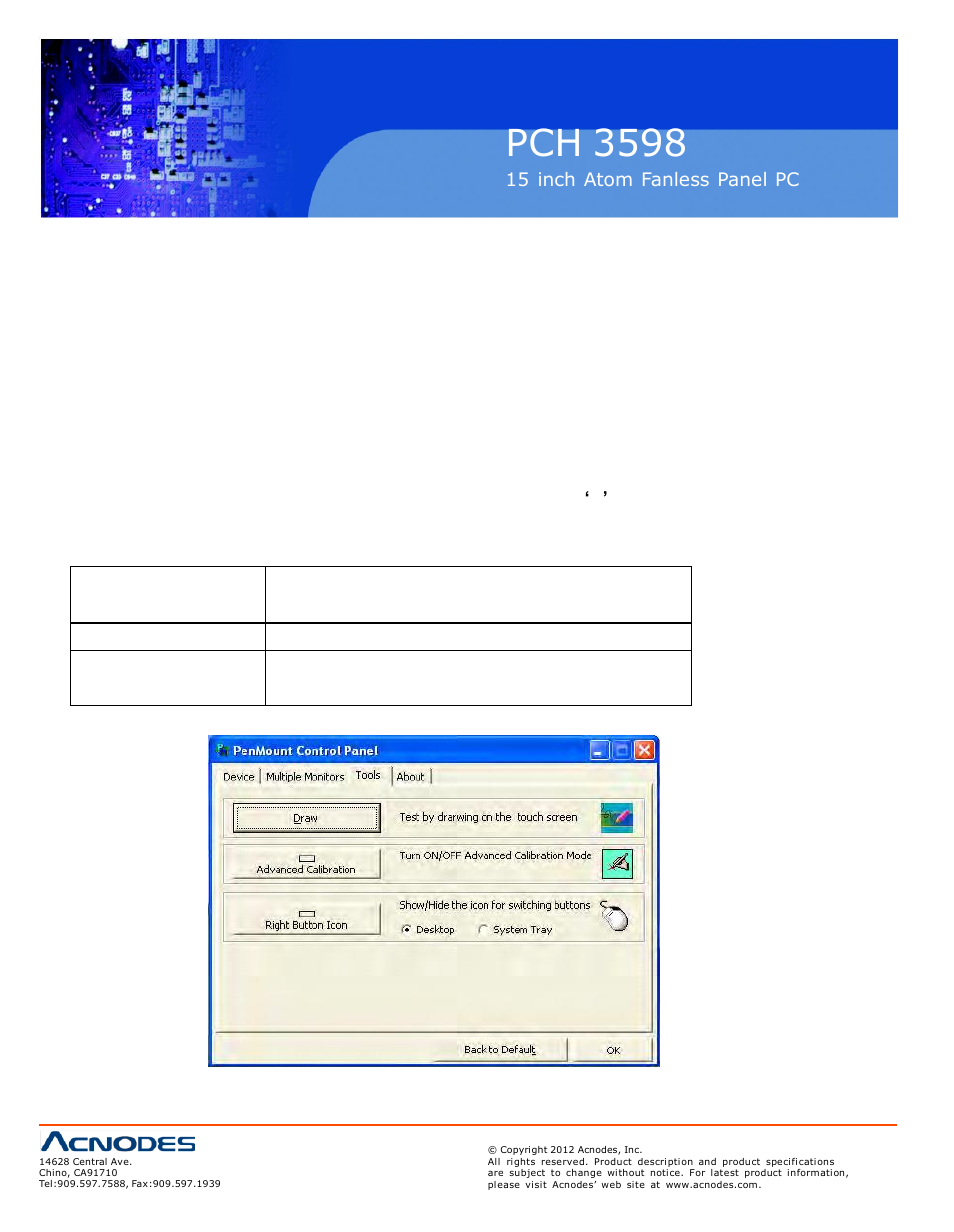 Pch 3598, Too ls, Abo ut | Acnodes PCH 3598 User Manual | Page 80 / 82