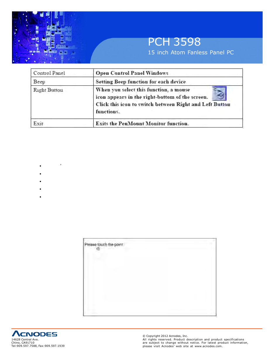 Pch 3598 | Acnodes PCH 3598 User Manual | Page 82 / 82
