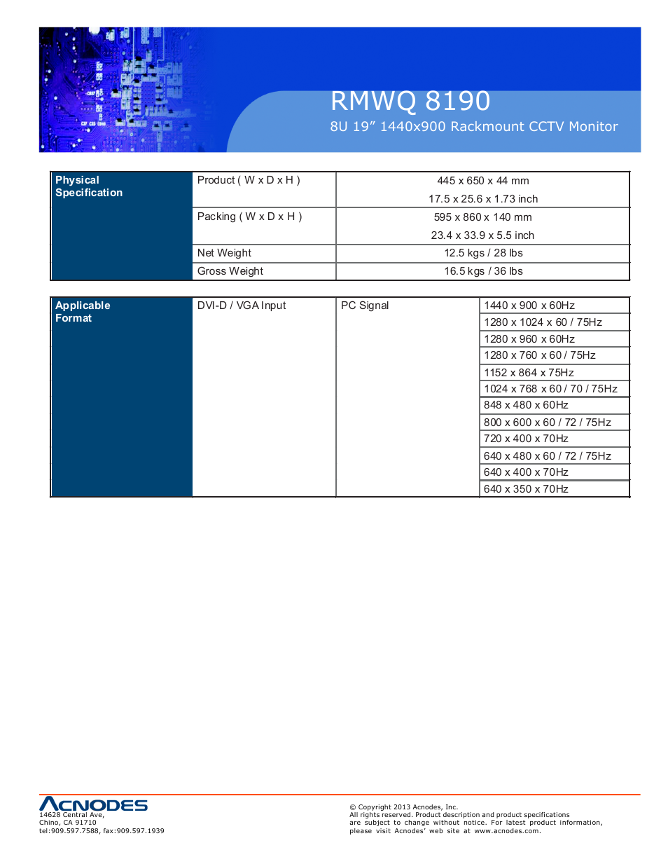 Rmwq 8190 | Acnodes RMWQ 8190 User Manual | Page 9 / 24