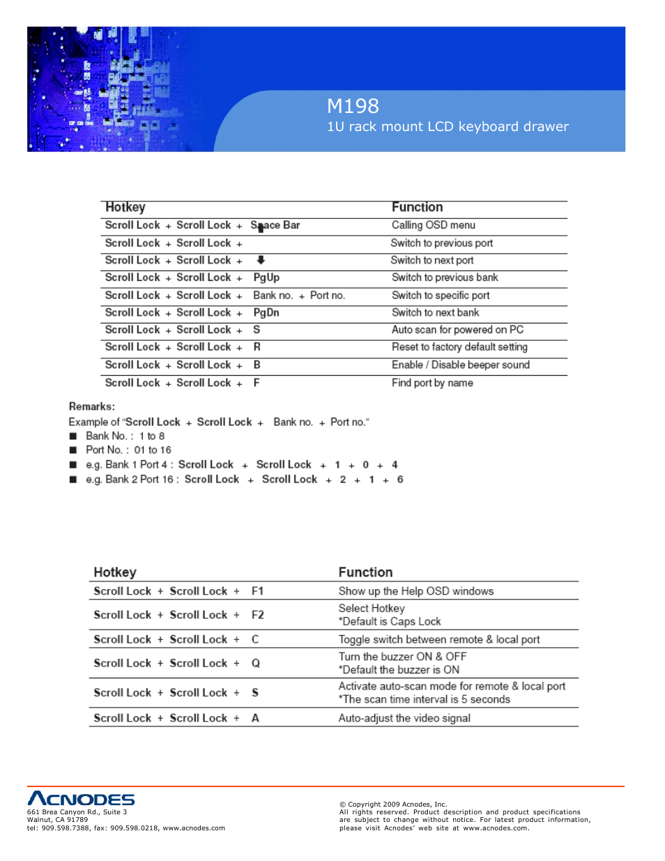 M198, 1u rack mount lcd keyboard drawer | Acnodes M 198 User Manual | Page 26 / 28